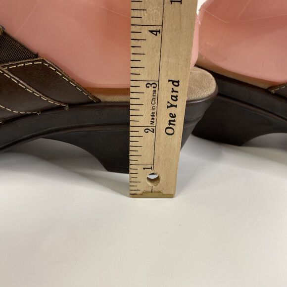 Naturalizer Brown Leather Clogs Women's Sz 10M Lial Mules S110 Metal Accents - Picture 7 of 15